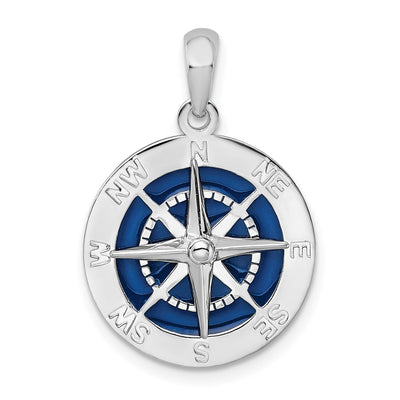 Sterling silver compass pendant