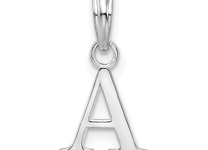 Sterling Silver Rhodium-plated Polished Block Initial -- Pendant
