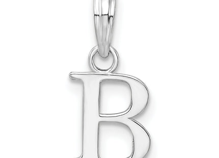Sterling Silver Rhodium-plated Polished Block Initial -- Pendant