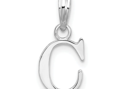 Sterling Silver Rhodium-plated Polished Block Initial -- Pendant