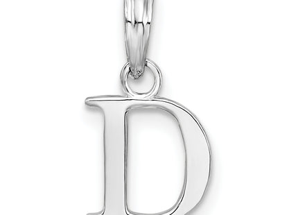Sterling Silver Rhodium-plated Polished Block Initial -- Pendant