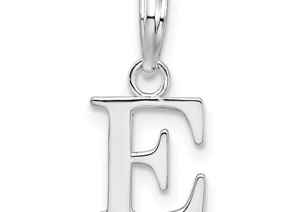 Sterling Silver Rhodium-plated Polished Block Initial -- Pendant