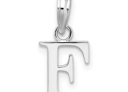 Sterling Silver Rhodium-plated Polished Block Initial -- Pendant