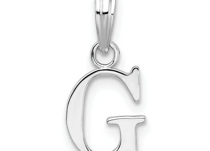 Sterling Silver Rhodium-plated Polished Block Initial -- Pendant