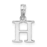 Sterling Silver Rhodium-Plated Polished Block Initial Pendant Necklace