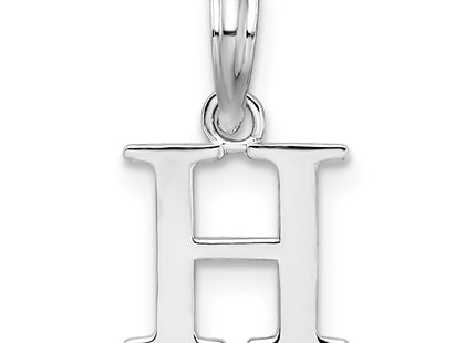 Sterling Silver Rhodium-plated Polished Block Initial -- Pendant