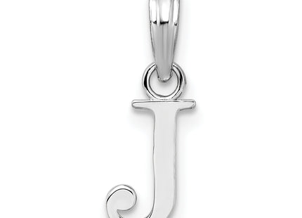 Sterling Silver Rhodium-plated Polished Block Initial -- Pendant