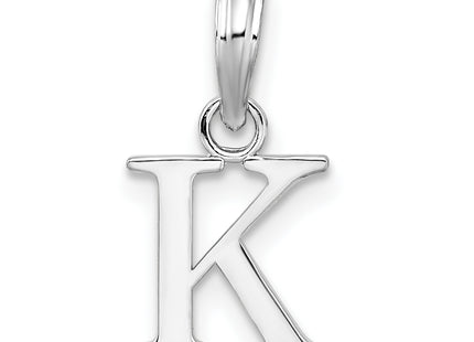 Sterling Silver Rhodium-plated Polished Block Initial -- Pendant