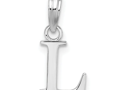 Sterling Silver Rhodium-plated Polished Block Initial -- Pendant