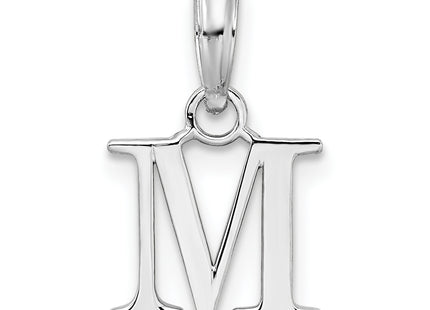 Sterling Silver Rhodium-plated Polished Block Initial -- Pendant