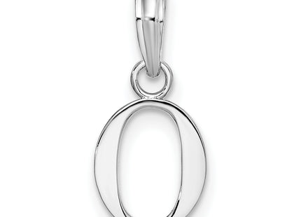 Sterling Silver Rhodium-plated Polished Block Initial -- Pendant