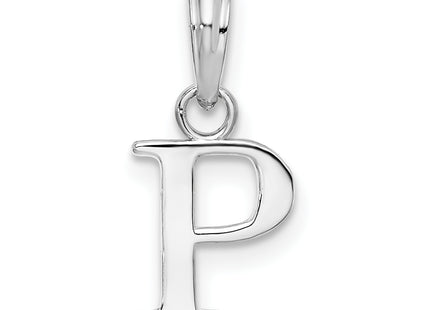 Sterling Silver Rhodium-plated Polished Block Initial -- Pendant