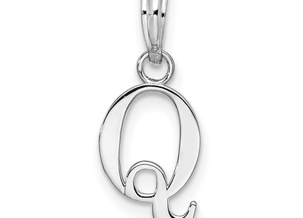 Sterling Silver Rhodium-plated Polished Block Initial -- Pendant