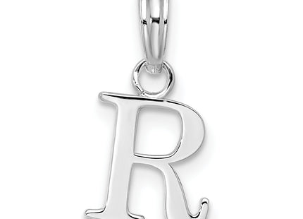 Sterling Silver Rhodium-plated Polished Block Initial -- Pendant