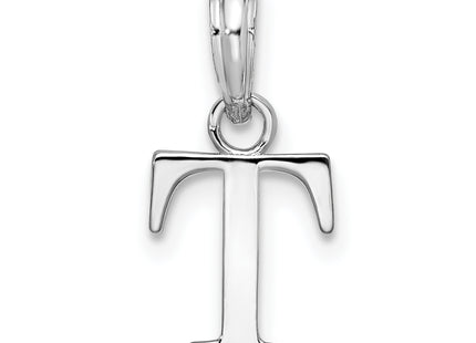 Sterling Silver Rhodium-plated Polished Block Initial -- Pendant