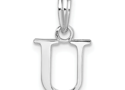 Sterling Silver Rhodium-plated Polished Block Initial -- Pendant