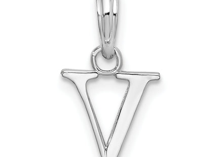 Sterling Silver Rhodium-plated Polished Block Initial -- Pendant