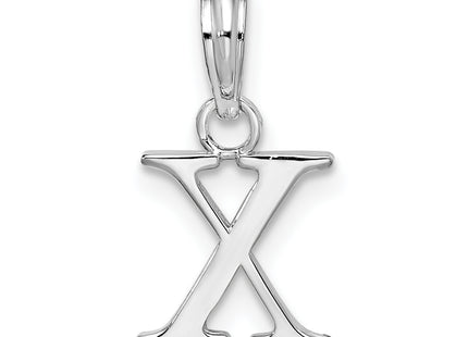 Sterling Silver Rhodium-plated Polished Block Initial -- Pendant
