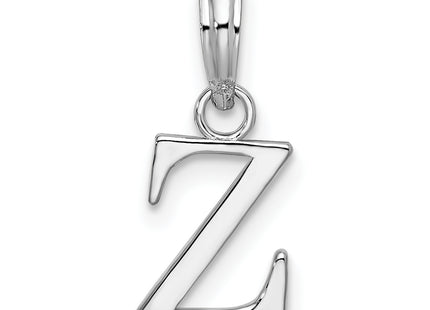 Sterling Silver Rhodium-plated Polished Block Initial -- Pendant