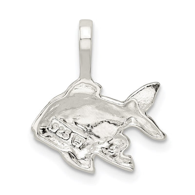 Sterling Silver Fish Charm, 18 x 16mm