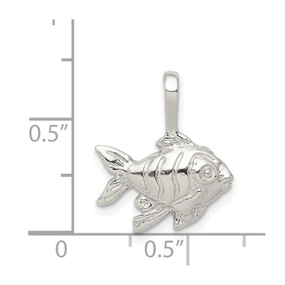 Sterling Silver Fish Charm, 18 x 16mm