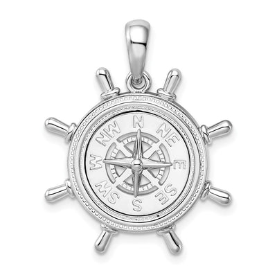 Sterling silver compass pendant