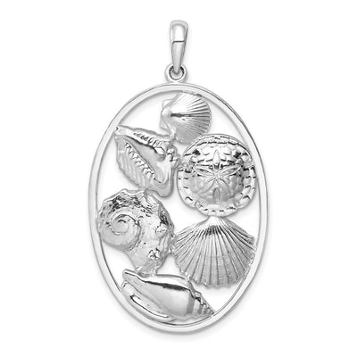 Sterling silver oval pendant