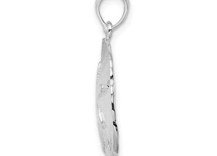 De-Ani Sterling Silver Rhodium-Plated Polished Large Sand Dollar Pendant