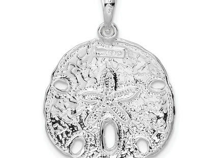 De-Ani Sterling Silver Rhodium-Plated Polished Large Sand Dollar Pendant