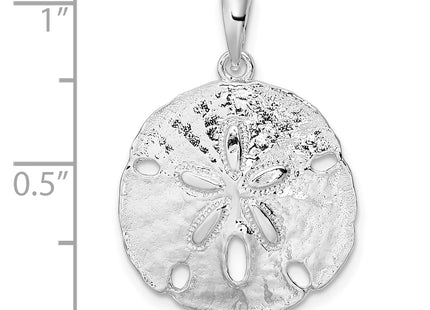 De-Ani Sterling Silver Rhodium-Plated Polished Large Sand Dollar Pendant