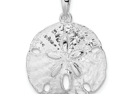 De-Ani Sterling Silver Rhodium-Plated Polished Large Sand Dollar Pendant