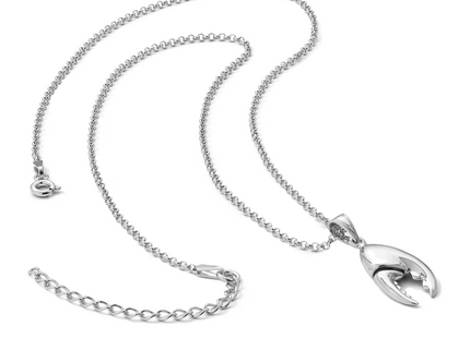 De-Ani Sterling Silver Rhodium-Plated 3D Moveable Lobster Claw Pendant