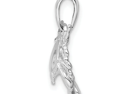 De-Ani Sterling Silver Rhodium-Plated Polished Stone Crab Pendant, 17 x 15mm