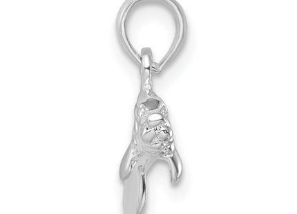 De-Ani Sterling Silver Rhodium-Plated Polished 3D Manatee Pendant