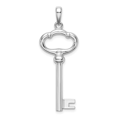 De-Ani Sterling Silver Rhodium-Plated 3D Key to My Heart Key Pendant
