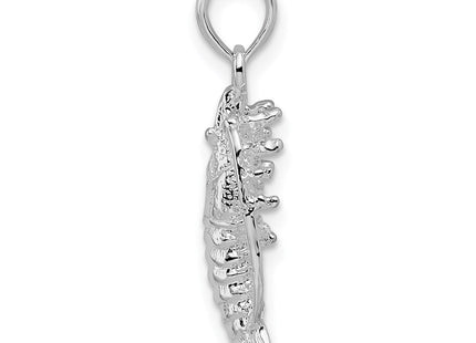De-Ani Sterling Silver Rhodium-Plated Polished Small Florida Lobster Pendant (Style QC9910)