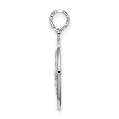 De-Ani Sterling Silver Rhodium-Plated Textured Key West with Sailboat Pendant