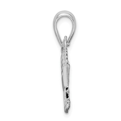 De-Ani Sterling Silver Rhodium-Plated Polished Key West Cruise Ship Pendant