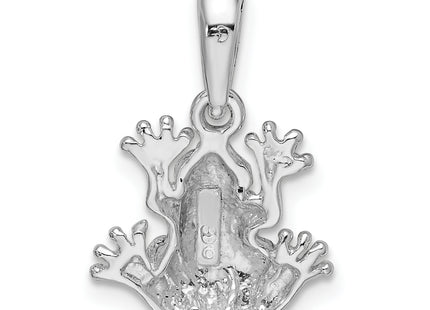 De-Ani Sterling Silver Rhodium-Plated Polished Frog Pendant