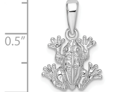 De-Ani Sterling Silver Rhodium-Plated Polished Frog Pendant
