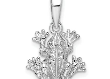 De-Ani Sterling Silver Rhodium-Plated Polished Frog Pendant
