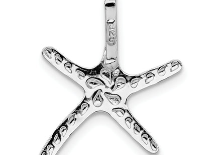 De-Ani Sterling Silver Rhodium-Plated Polished Dancing Starfish Slide