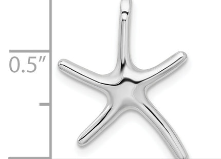 De-Ani Sterling Silver Rhodium-Plated Polished Dancing Starfish Slide