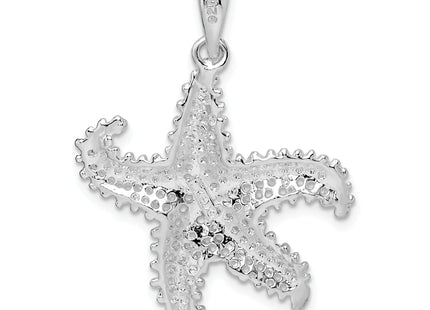 De-Ani Sterling Silver Rhodium-Plated Polished Pierced Starfish Pendant