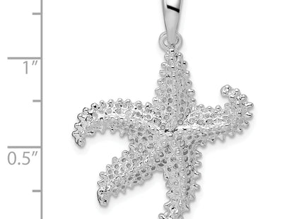 De-Ani Sterling Silver Rhodium-Plated Polished Pierced Starfish Pendant