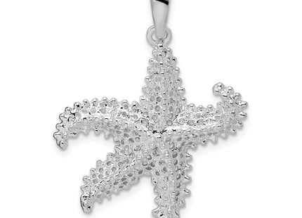 De-Ani Sterling Silver Rhodium-Plated Polished Pierced Starfish Pendant