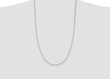 Sterling Silver Beveled Oval Cable Chain (Style QCA050-26)