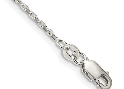 Sterling Silver Beveled Oval Cable Chain (Style QCA050-8)