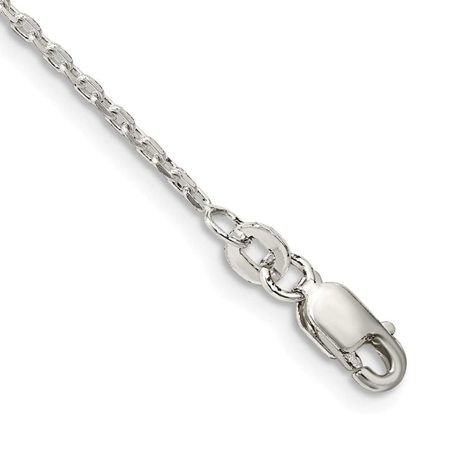 Sterling Silver Beveled Oval Cable Chain, 14 x 1.5mm