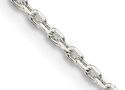 Sterling Silver Beveled Oval Cable Chain, 14 x 1.5mm